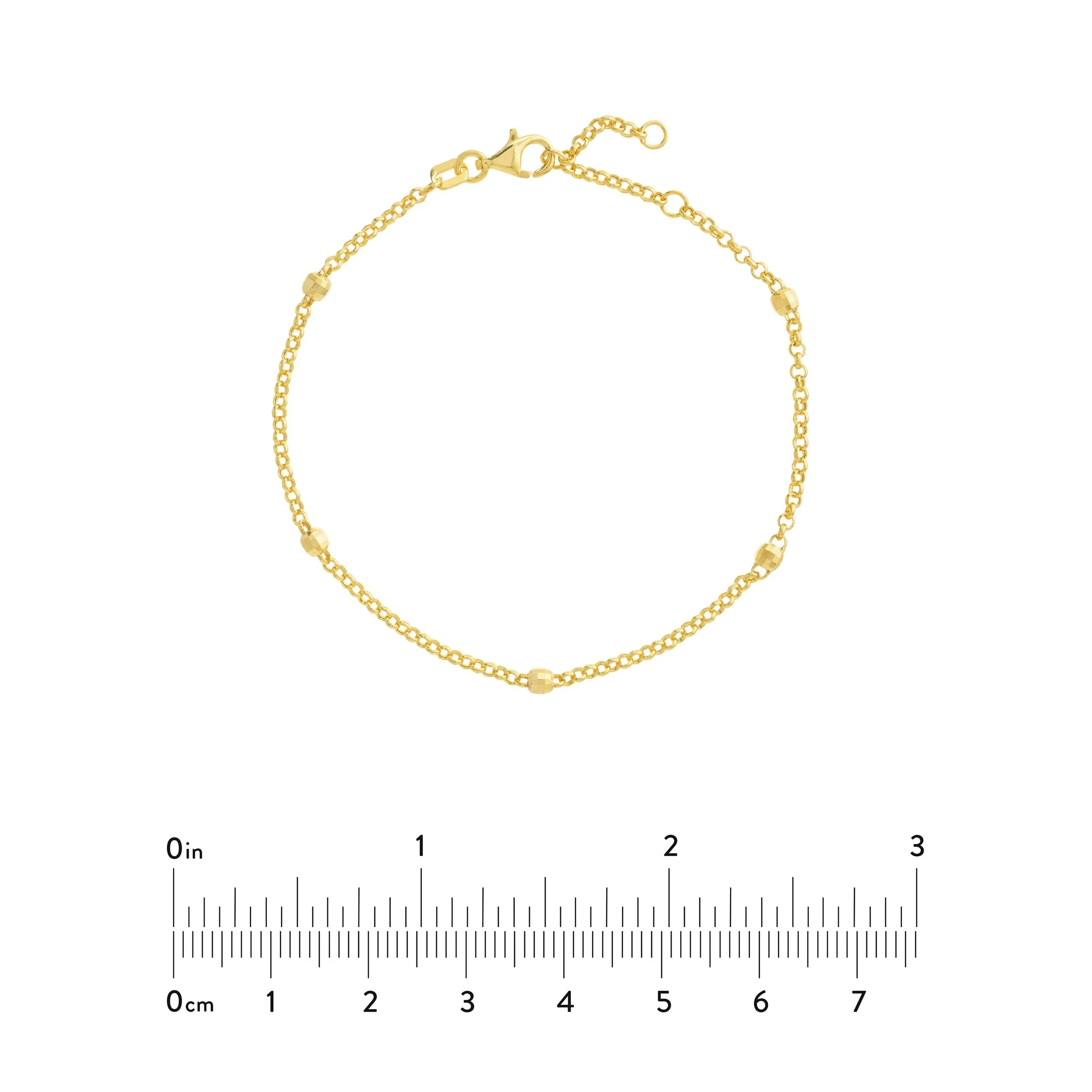 3mm D/C Bead Station Bracelet