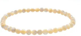 4mm Smooth Beige Shell Stretch Bracelet (in various sizes: 7", 7.5" or 8")