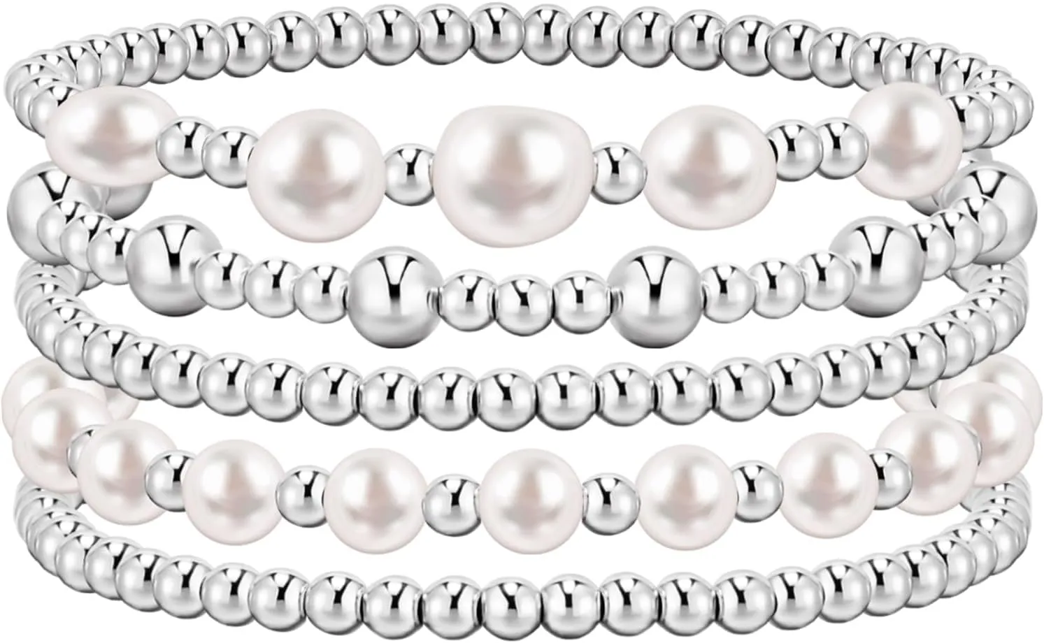 adoyi Gold Bracelets for Women Beaded Bracelet 14K Gold Plated Bracelet Stack Strand Stretch Bead Ball Bracelet Set Stackable Bracelet Adjustable Bracelet Set Jewelry for Gifts