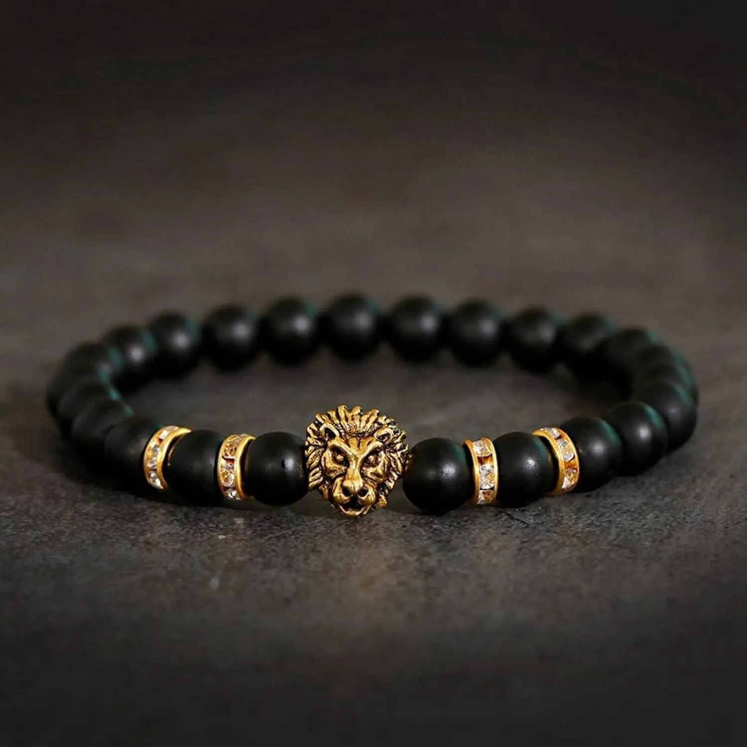 Beaded Bracelets for Men Women 8mm Tiger Eye Bead Bracelet Adjustable Natural Lava Rock Stone Oil Anxiety Aromatherapy Bracelets Jewelry Gifts Self Piercing Earrings Hoops (C, One Size)
