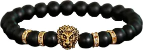Beaded Bracelets for Men Women 8mm Tiger Eye Bead Bracelet Adjustable Natural Lava Rock Stone Oil Anxiety Aromatherapy Bracelets Jewelry Gifts Self Piercing Earrings Hoops (C, One Size)
