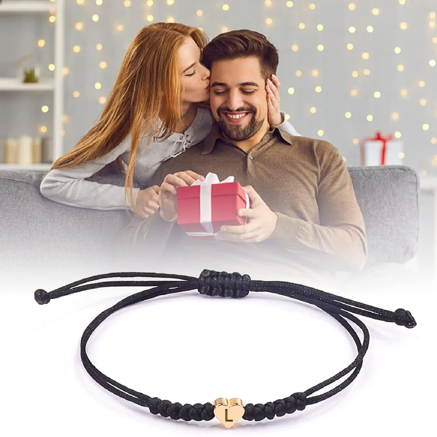 Black Initial Bracelet Initial R Charm Letter Bracelets for Women Men Teen Girls Handmade Rope Braided Initial Bracelets Heart Letter Woven Bracelet Graduation Mothers Day Gifts for Mom(R)