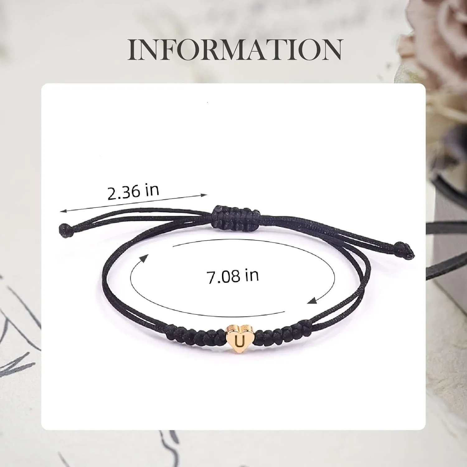 Black Initial Bracelet Initial R Charm Letter Bracelets for Women Men Teen Girls Handmade Rope Braided Initial Bracelets Heart Letter Woven Bracelet Graduation Mothers Day Gifts for Mom(R)