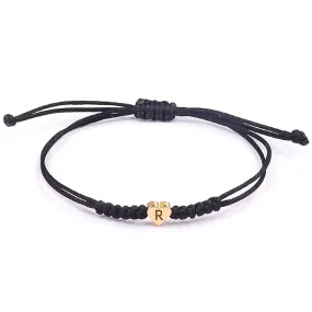 Black Initial Bracelet Initial R Charm Letter Bracelets for Women Men Teen Girls Handmade Rope Braided Initial Bracelets Heart Letter Woven Bracelet Graduation Mothers Day Gifts for Mom(R)