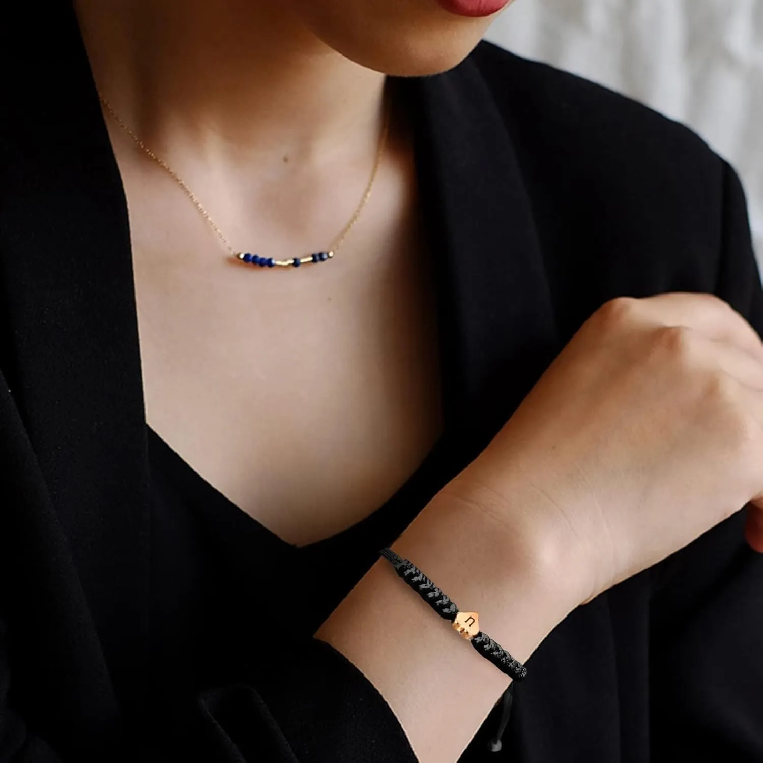 Black Initial Bracelet Initial R Charm Letter Bracelets for Women Men Teen Girls Handmade Rope Braided Initial Bracelets Heart Letter Woven Bracelet Graduation Mothers Day Gifts for Mom(R)