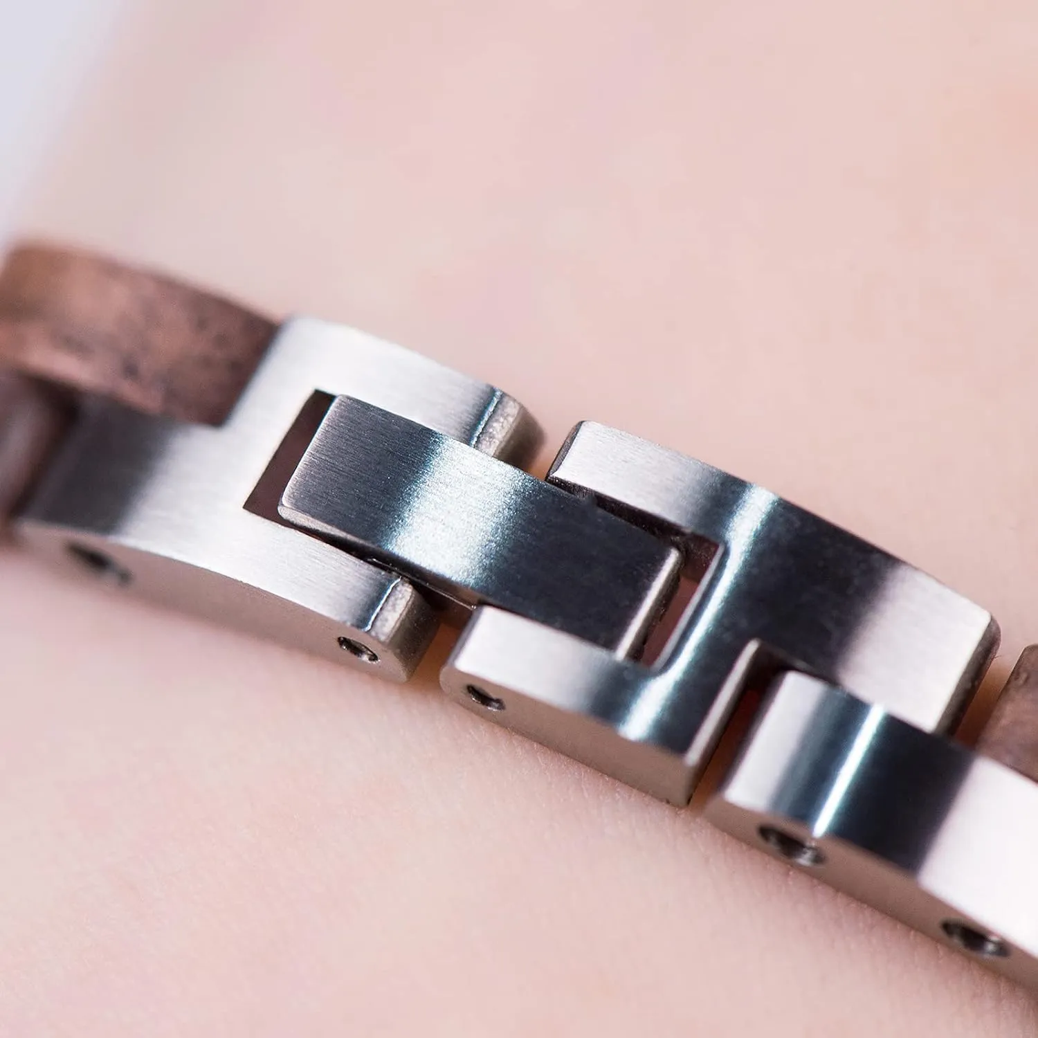 BOBO BIRD Mens Wooden Bracelet Stylish Wood & Stainless Steel Combined Wooden Bangle Jewelry Great Gift for Men