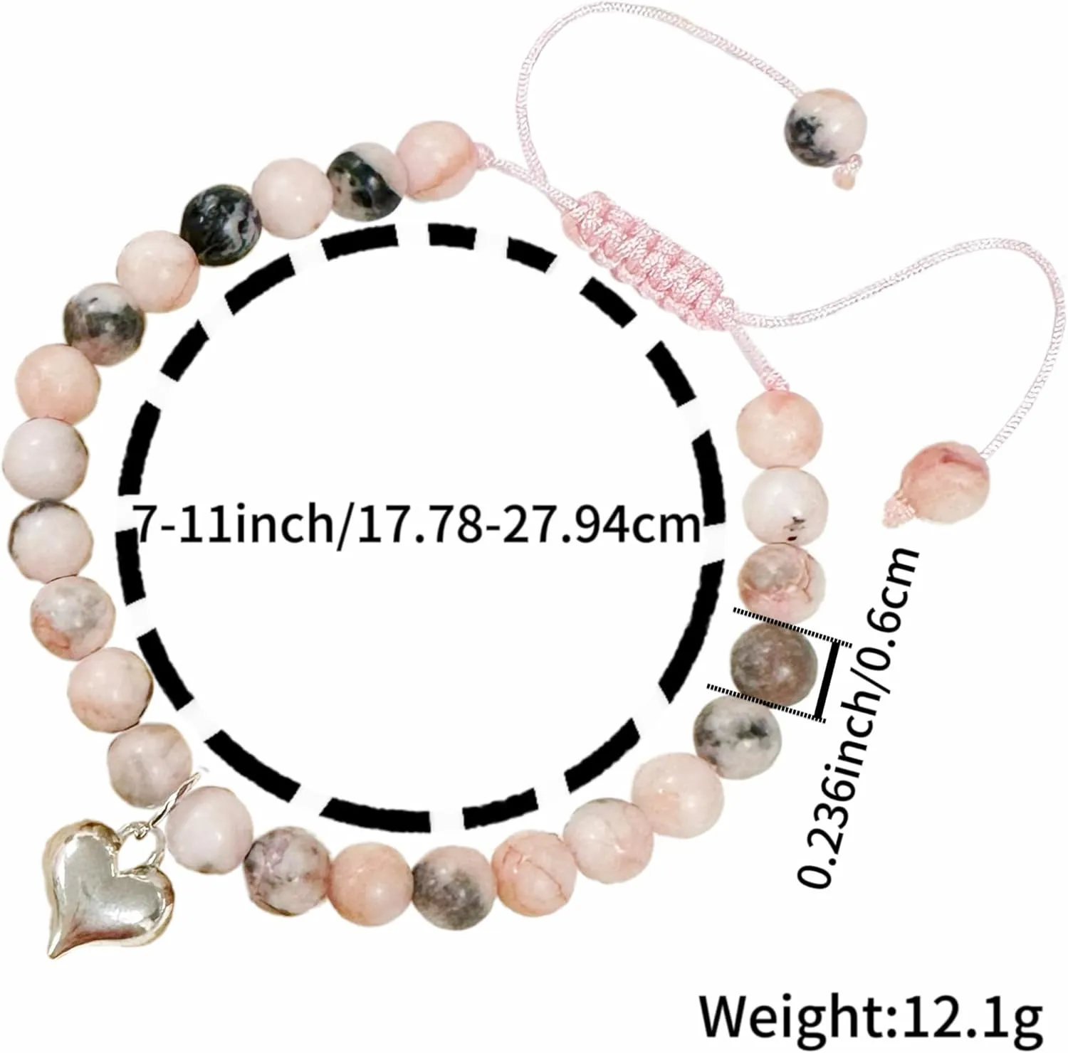 BONITTER Gifts for Teen Girls, Christian Easter Gift Natural Stone Cross Bracelet Heart Bracelets Birthday Gift for Girls Boys Trendy Stuff with Inspirational Card