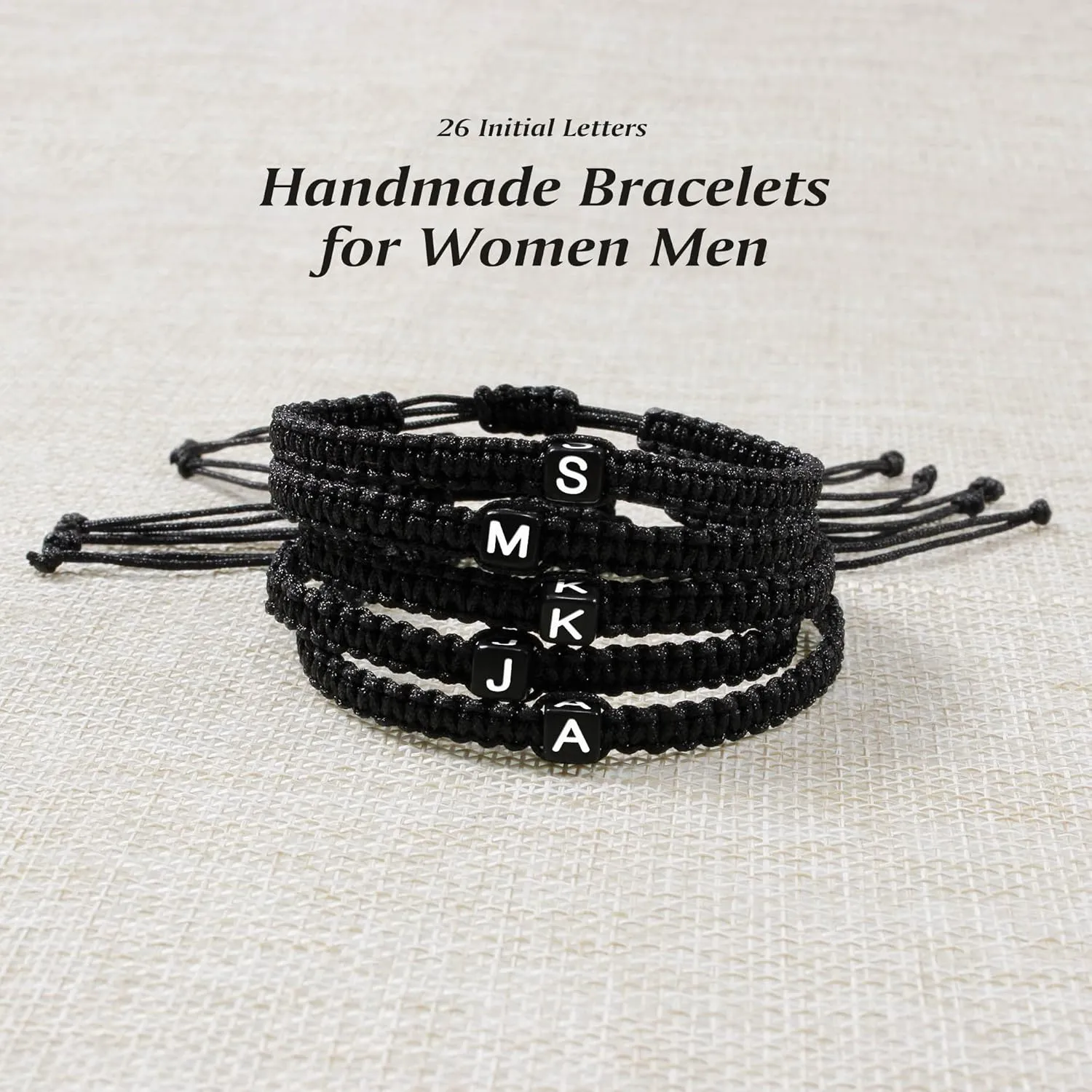 Bracelets for Teen Girls Initial Bracelet J Letter Charm Bracelets for Women Adjustable Handmade Jewelry Gifts for Her Mom Daughter Wife Gifts from Son