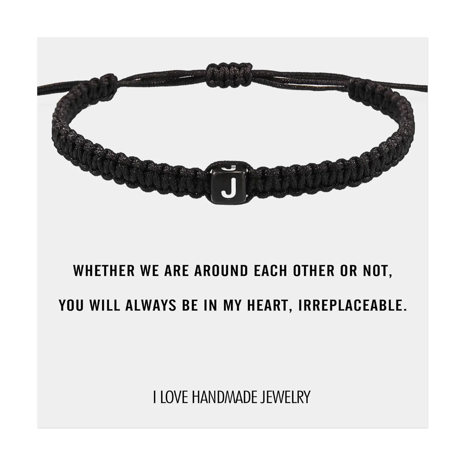 Bracelets for Teen Girls Initial Bracelet J Letter Charm Bracelets for Women Adjustable Handmade Jewelry Gifts for Her Mom Daughter Wife Gifts from Son