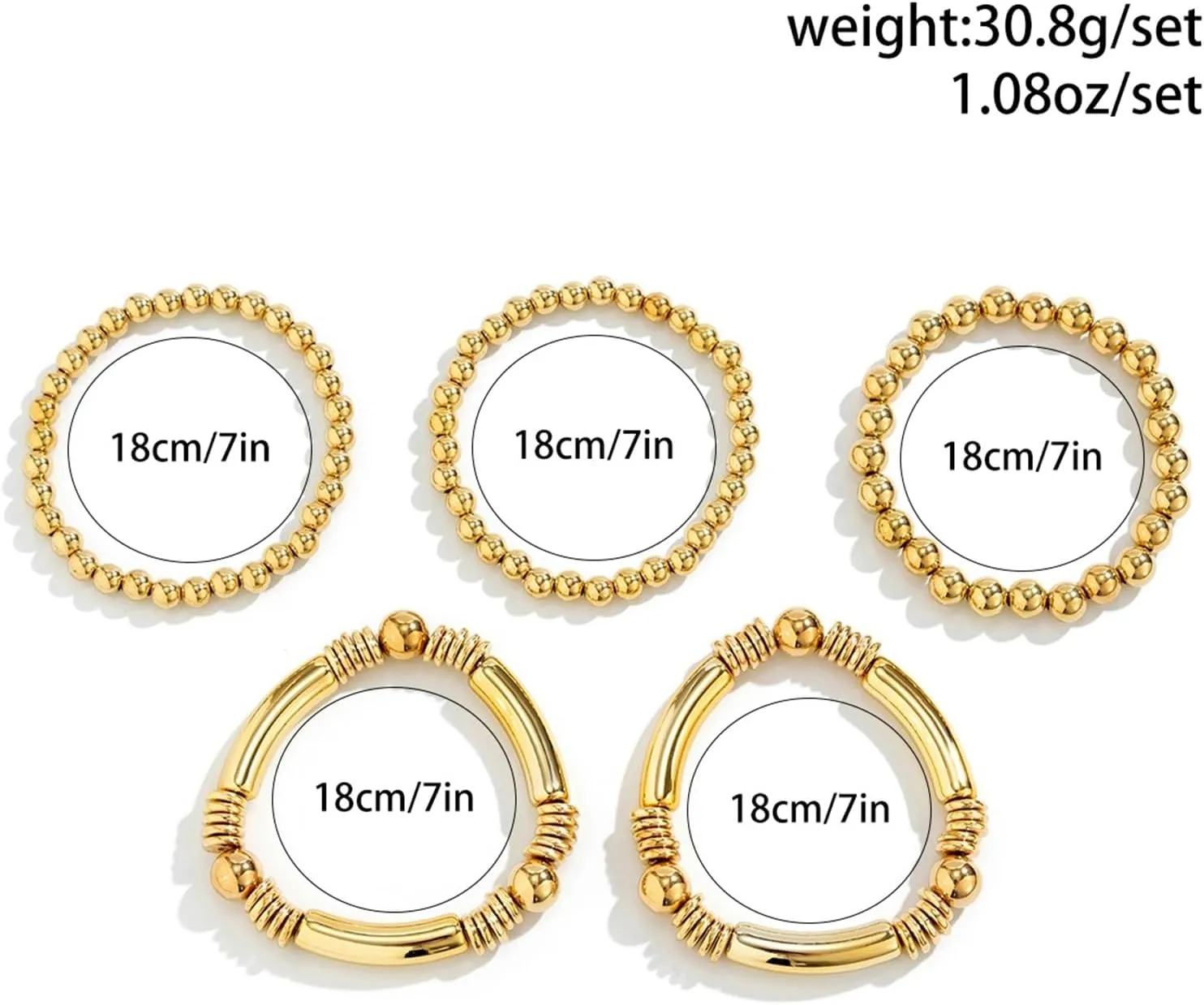 choice of all Gold Bracelets for Women Trendy Beaded Bracelet Non Tarnish Stack Cross Pearl Beaded Stretch Bracelets Jewelry Gifts for Women