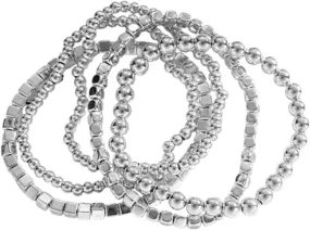 Elastic Gold Beaded Bracelets Dainty Stretch Stackable Bead Ball Bracelet Set Stackable Bracelet Adjustable Bracelet