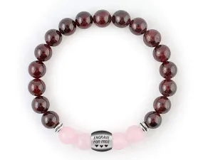 Engraved Personalized Custom Garnet Bracelet with Initial or Coordinate for Men and Women