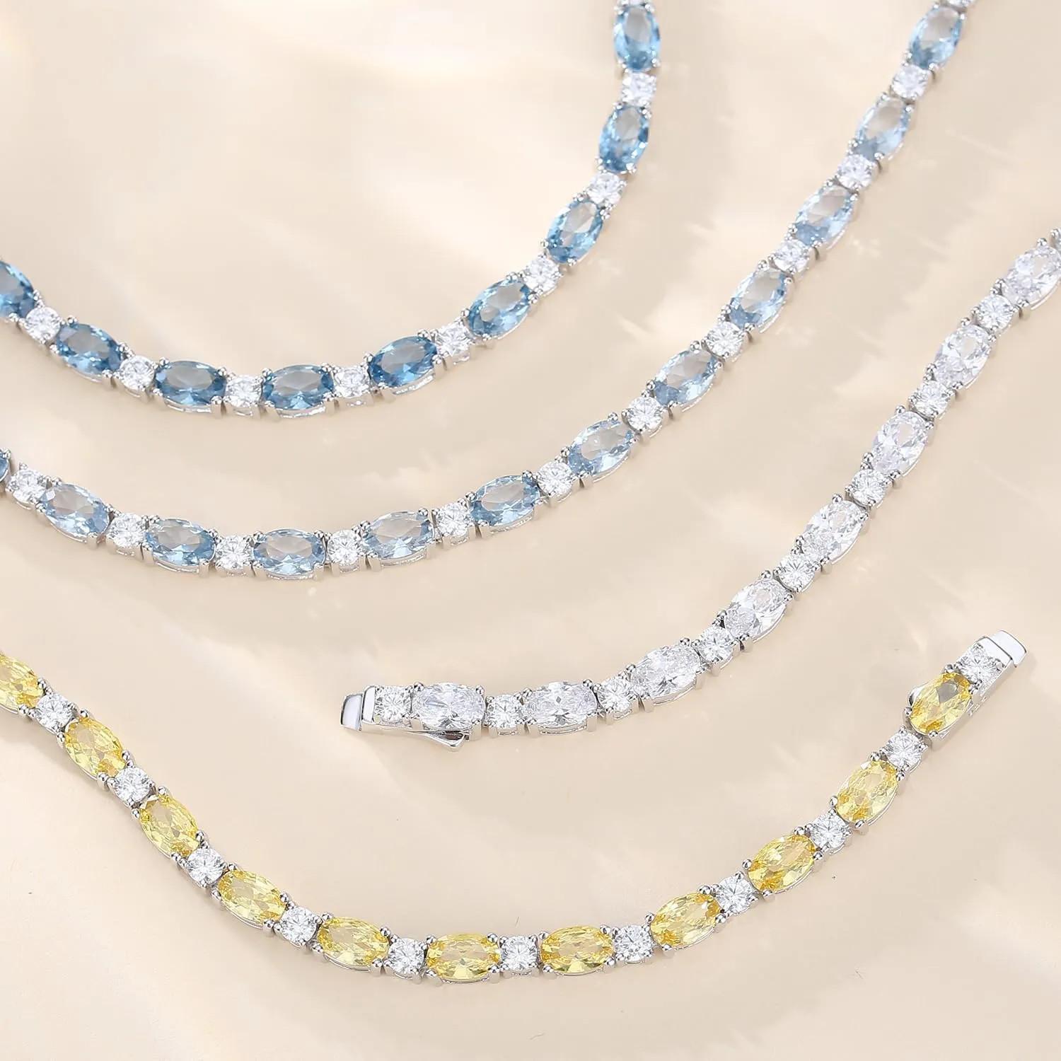 FANCIME Birthstone Bracelets Sterling Silver Tennis Bracelets Charm Fine Jewelry Mother's Day Birthday Gifts for Women Mom 7"