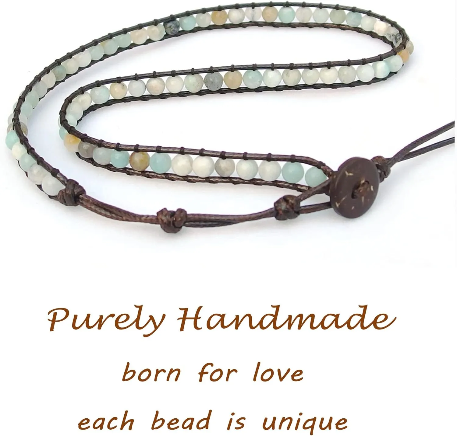 Genuine Stone Wrap Bracelets for Women Natural Crystal Beaded Wrap Bracelet 2/3/5 Adjustable Bohemian Bracelets Jewelry Gifts for Women Mom