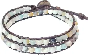 Genuine Stone Wrap Bracelets for Women Natural Crystal Beaded Wrap Bracelet 2/3/5 Adjustable Bohemian Bracelets Jewelry Gifts for Women Mom