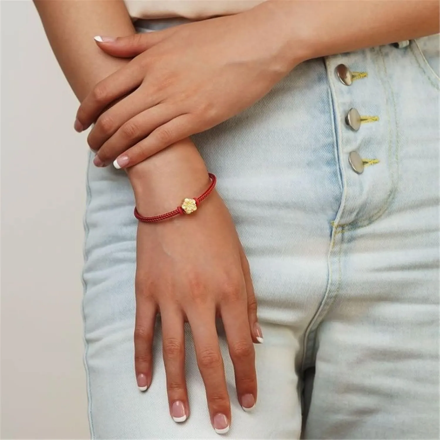GNOCE Red Basic Bracelet with 2 Pieces of Stoppers Charm Bracelet for Teen Bride Women Jewelry Valentine's Day