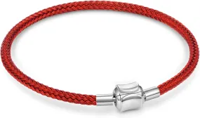 GNOCE Red Basic Bracelet with 2 Pieces of Stoppers Charm Bracelet for Teen Bride Women Jewelry Valentine's Day