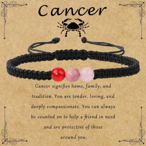 GolbalJew Zodiac Bracelets for Women Healing Crystal Stone 6mm Beads Bracelet Birthday Zodiac Gifts Horoscope Spiritual Bracelet