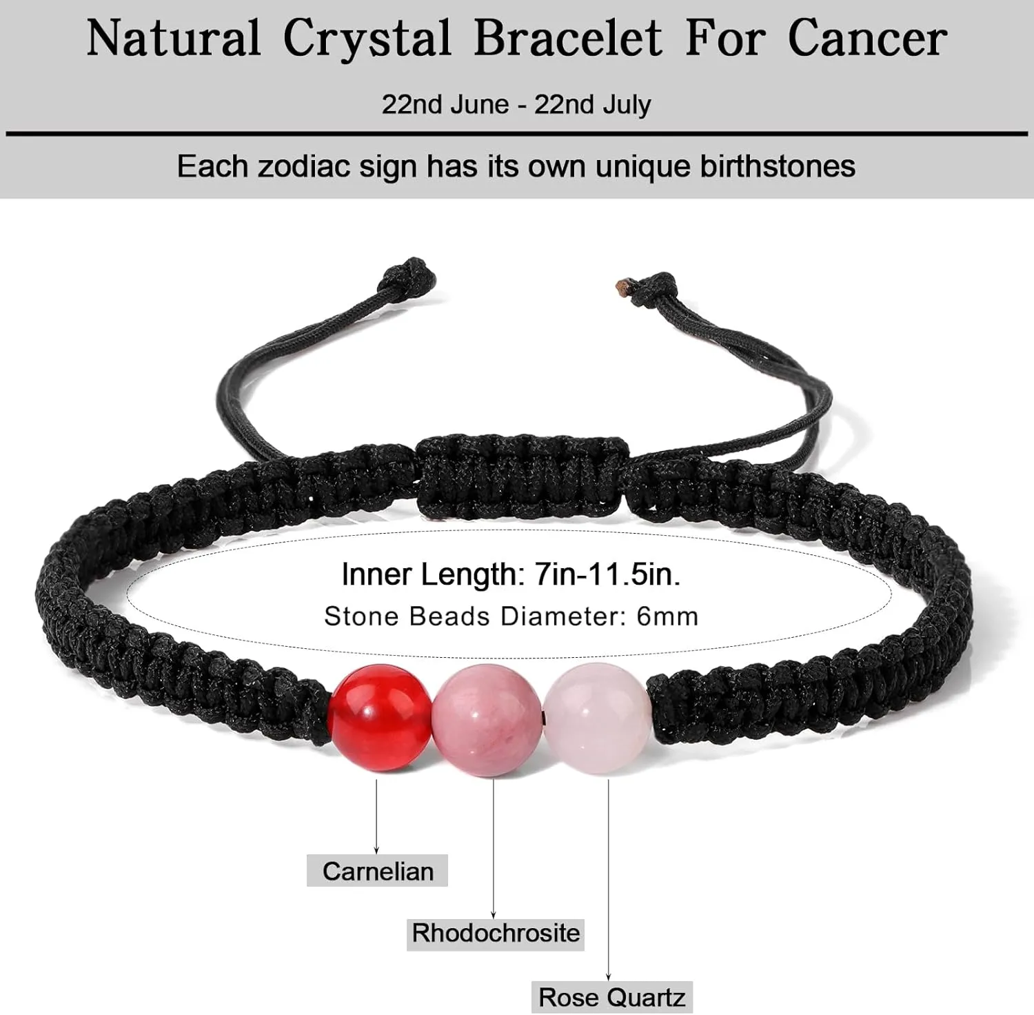 GolbalJew Zodiac Bracelets for Women Healing Crystal Stone 6mm Beads Bracelet Birthday Zodiac Gifts Horoscope Spiritual Bracelet