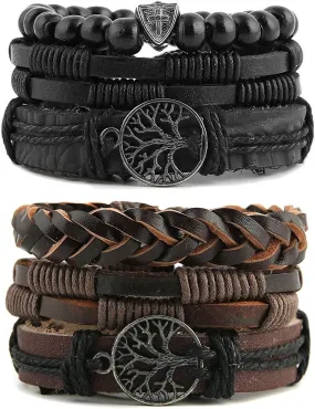 HZMAN Genuine Leather Tree of life Bracelets Men Women, Tiger Eye Natural Stone Lava Rock Beads Ethnic Tribal Elastic Bracelets Wristbands HZMAN Genuine Leather Tree of life Bracelets Men Women, Tiger Eye Natural Stone Lava Rock Beads Ethnic Tribal Elastic Bracelets Wristbands