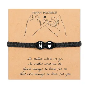 Initial Bracelet for Men Women Letter Charm Couples Bracelets Handmade Gift for Bf and Gf Custom Personal Jewelry Bracelet Birthday Anniversary Gifts for Men Women