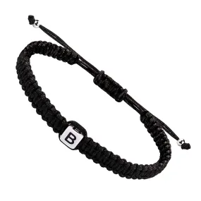 Initial Bracelets for Couples Women Men Initial Charm Handmade Rope Braided Letter Bracelet for Teen Girls Boys Adjustable Jewelry Christmas Gifts for Him Her (B)