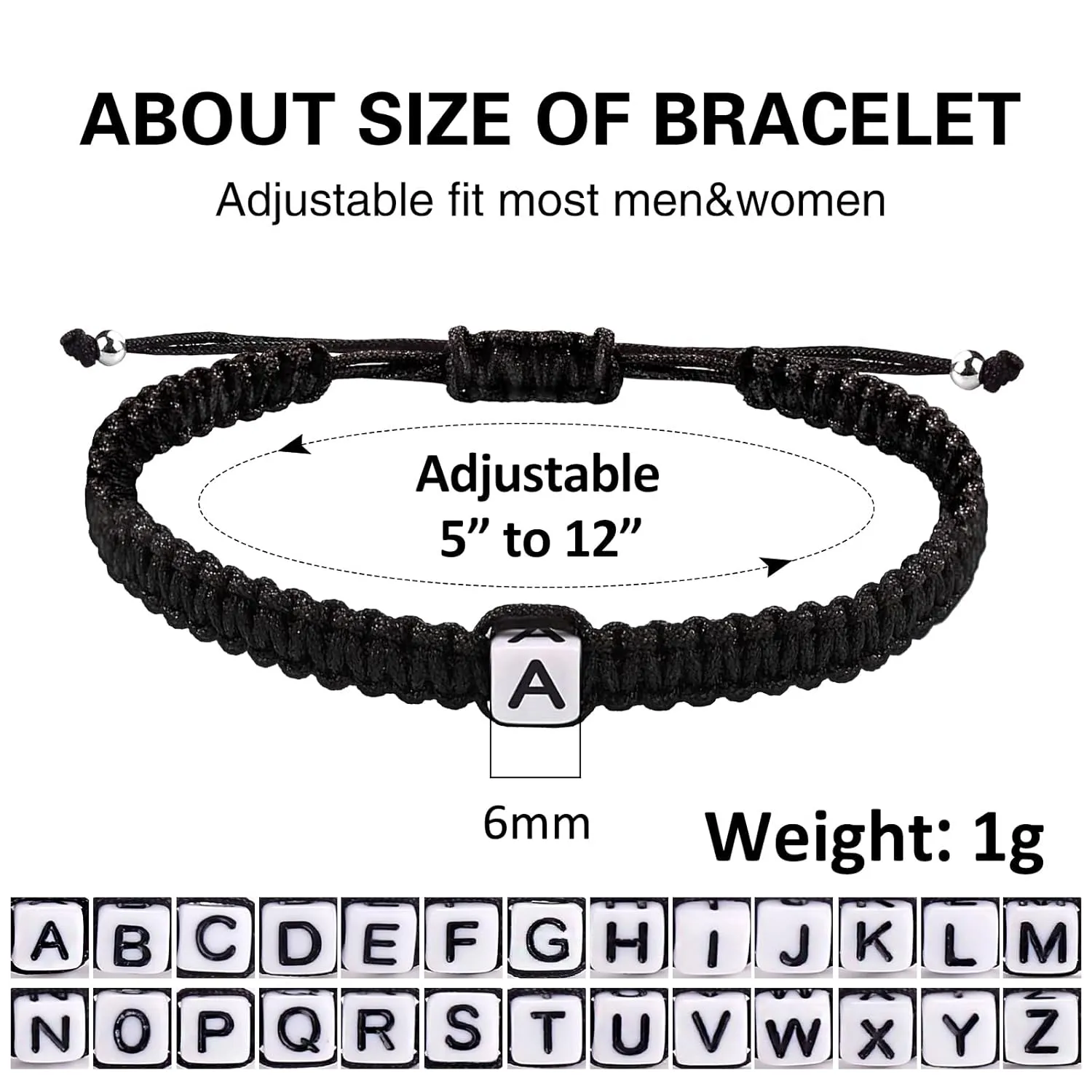 Initial Bracelets for Couples Women Men Initial Charm Handmade Rope Braided Letter Bracelet for Teen Girls Boys Adjustable Jewelry Christmas Gifts for Him Her (B)
