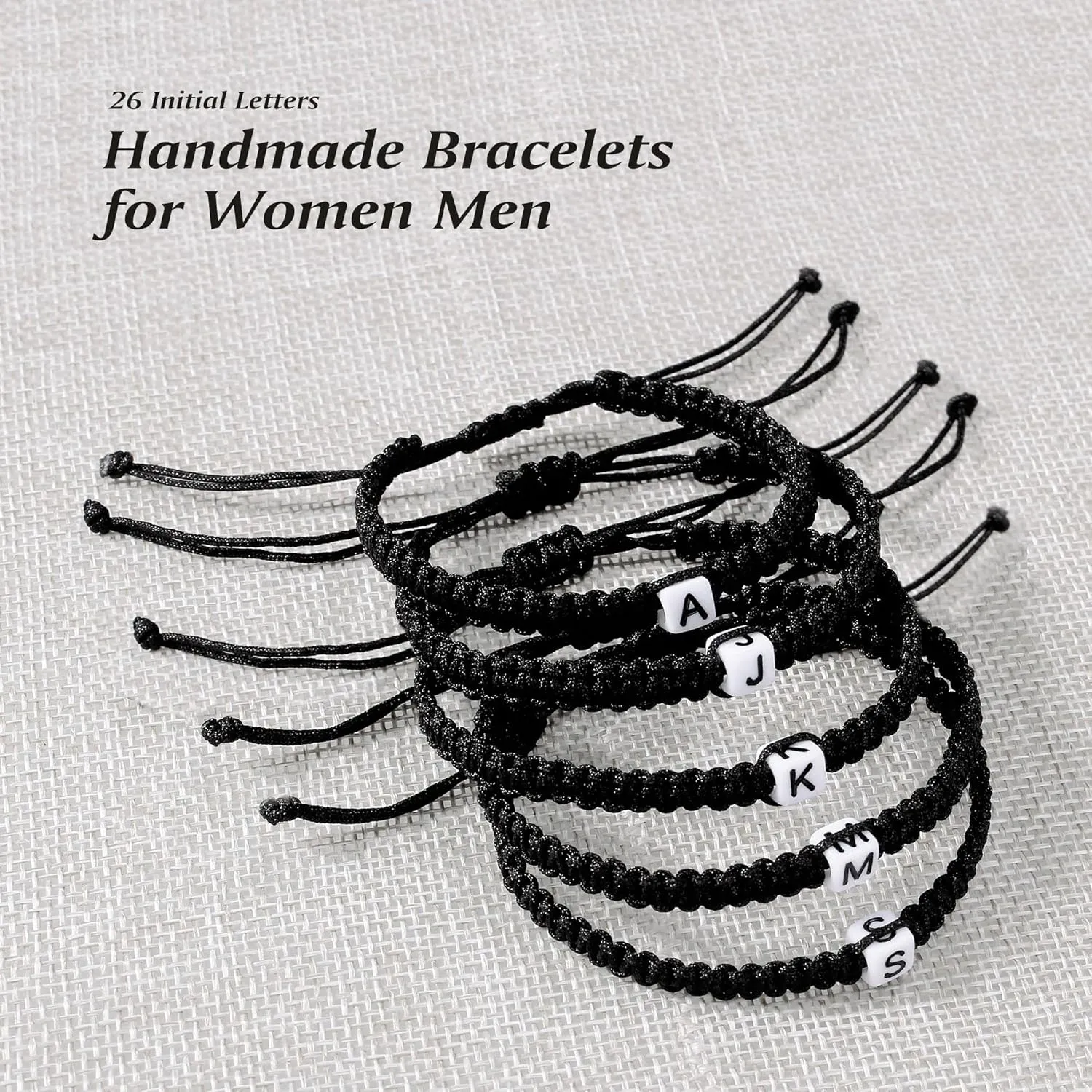 Initial Bracelets for Women Girls Personalized Handmade Bracelets Letter R Initial Charm Bracelet for Men Boy Birthday Gifts Christmas Gifts