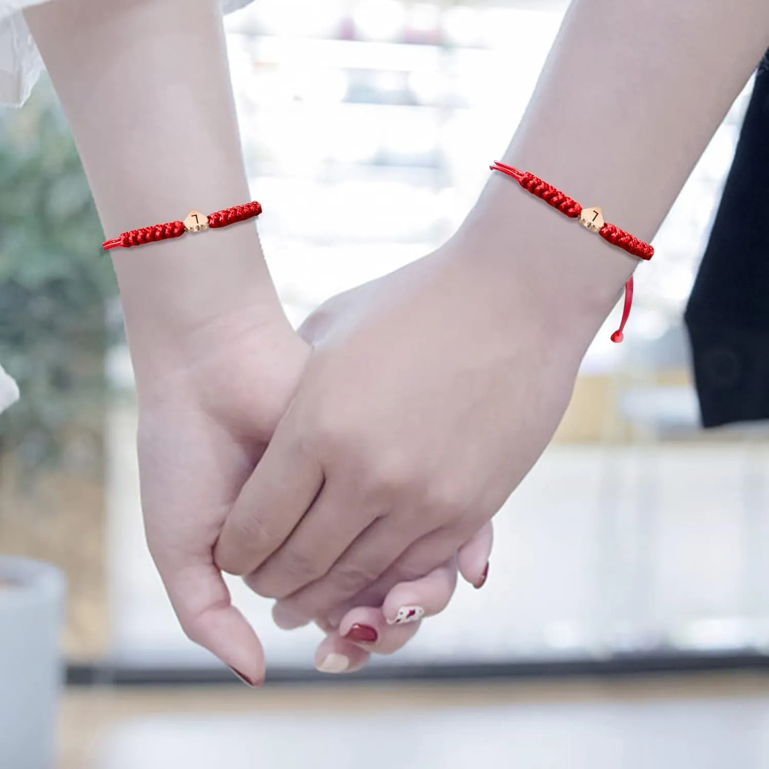 Initial Bracelets for Women Men Initial A-Z Heart Letter Charm Bracelets Handmade Adjustable Rope Bracelets for Teen Girls Boy Mom Birthday Gifts (red, R)