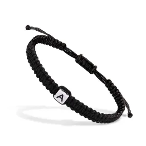 Initial Bracelets for Women Teen Girls Handmade Rope Braided Initial Bracelet Birthday Gifts for Boyfriend Girlfriend Adjustable Letter A Charm