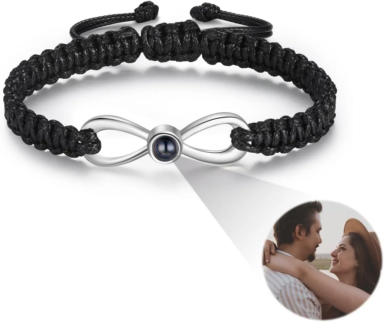 JewelOra Custom Photo Bracelets for Women, Personalized Photo Projection Bracelets for Women/Men, Custom Bracelets with Picture Inside, Memorial Gifts for Couples/Friends