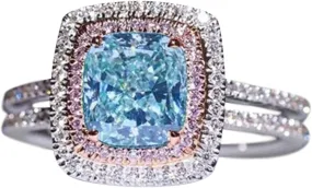 Jewelry Wedding Luxury Stone Cut Handmade Gift Engagement White Ring Earrings Adjustable Rings for Girls 10-12