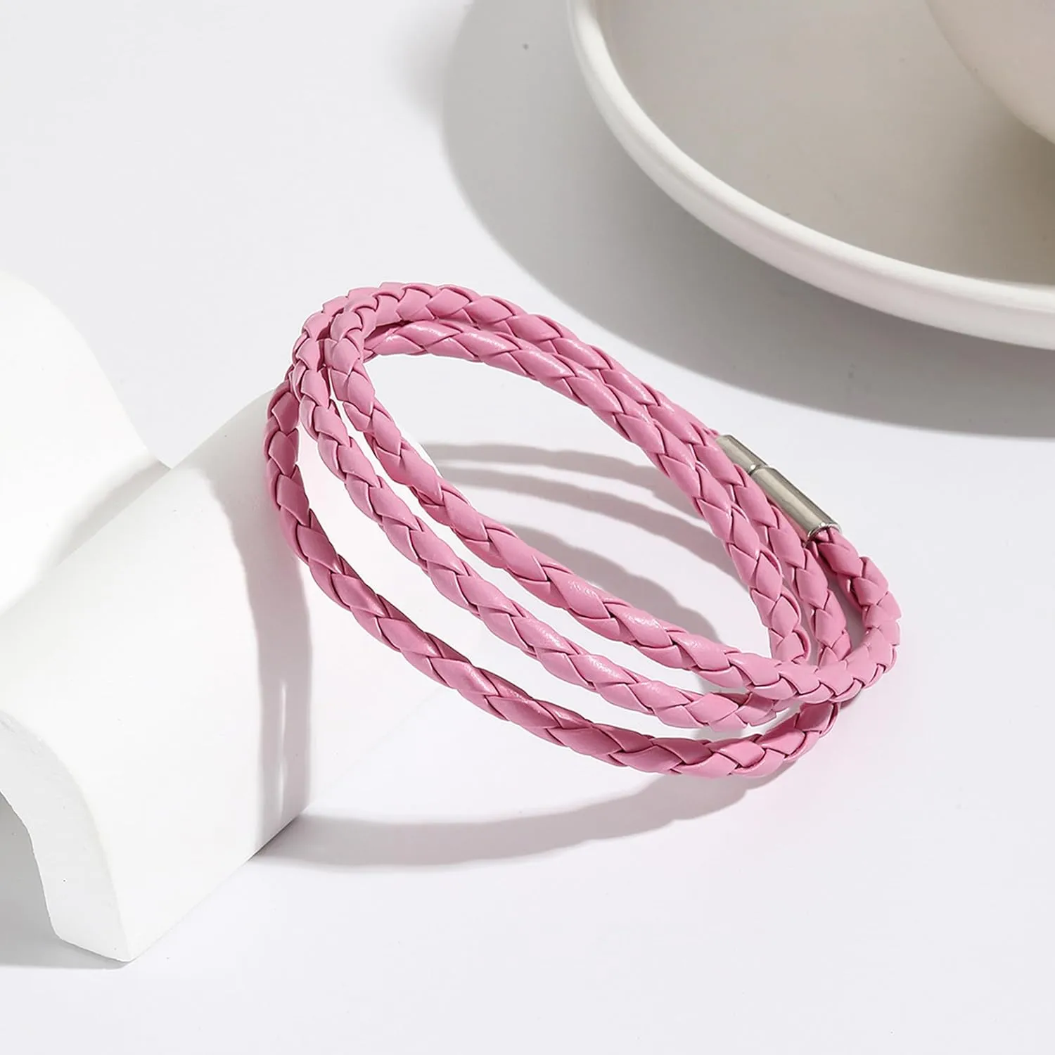 Long tiantian Bracelets for Women Pulseras para Mujer Wrap Leather Cuff Stackable Bracelets Boho Handmade Strand Braided Bracelet Western Jewelry for Women Valentine's Day Gifts for Women