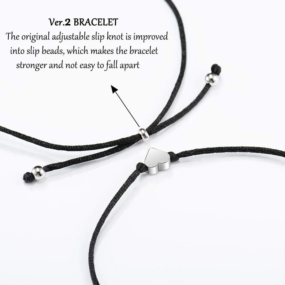 MANVEN Matching Bracelets for Couples Best Friends Pinky Promise Bracelets Birthday Gifts for Family Sister Women Men