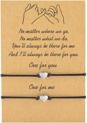 MANVEN Matching Bracelets for Couples Best Friends Pinky Promise Bracelets Birthday Gifts for Family Sister Women Men
