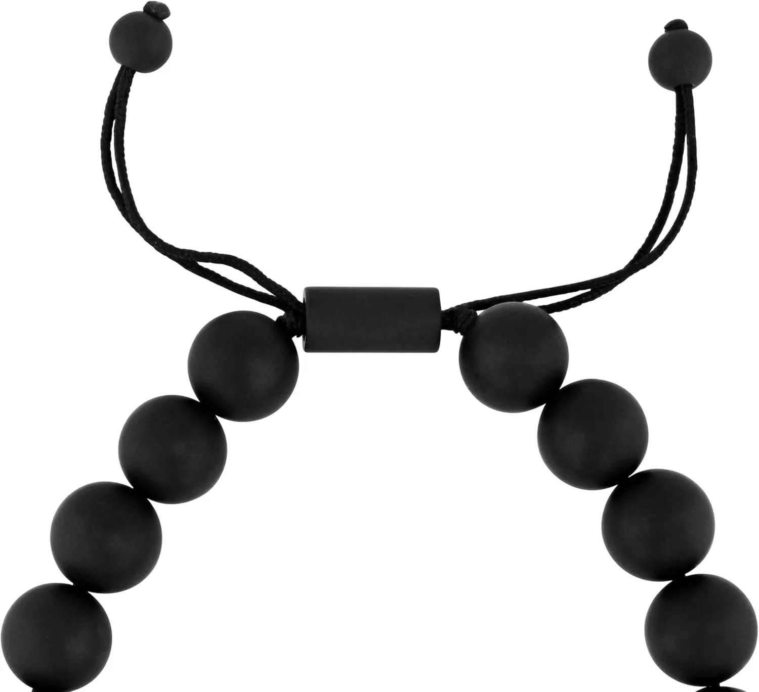 Men's Stainless Steel Bead Beaded Adjustable Nylon Bolo Bracelet - Choice of Color