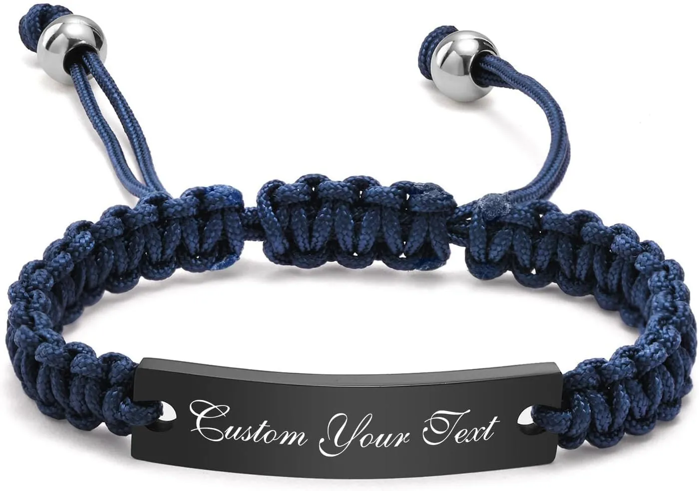 Personalized Couple Bracelets for Men Women : Handmade Custom Engraved Name Plate ID Bracelet Braided Rope His Hers Matching Bracelets for Him Her Bf gf,Valentines Day Gifts for Boyfriend Husband Wife