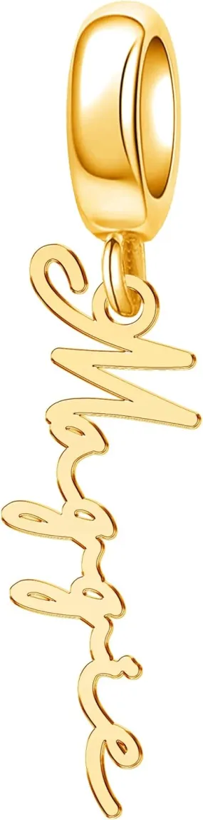 Personalized Name Custom Jewelry Charm Dangle Beads Charms Bracelets for Women Men