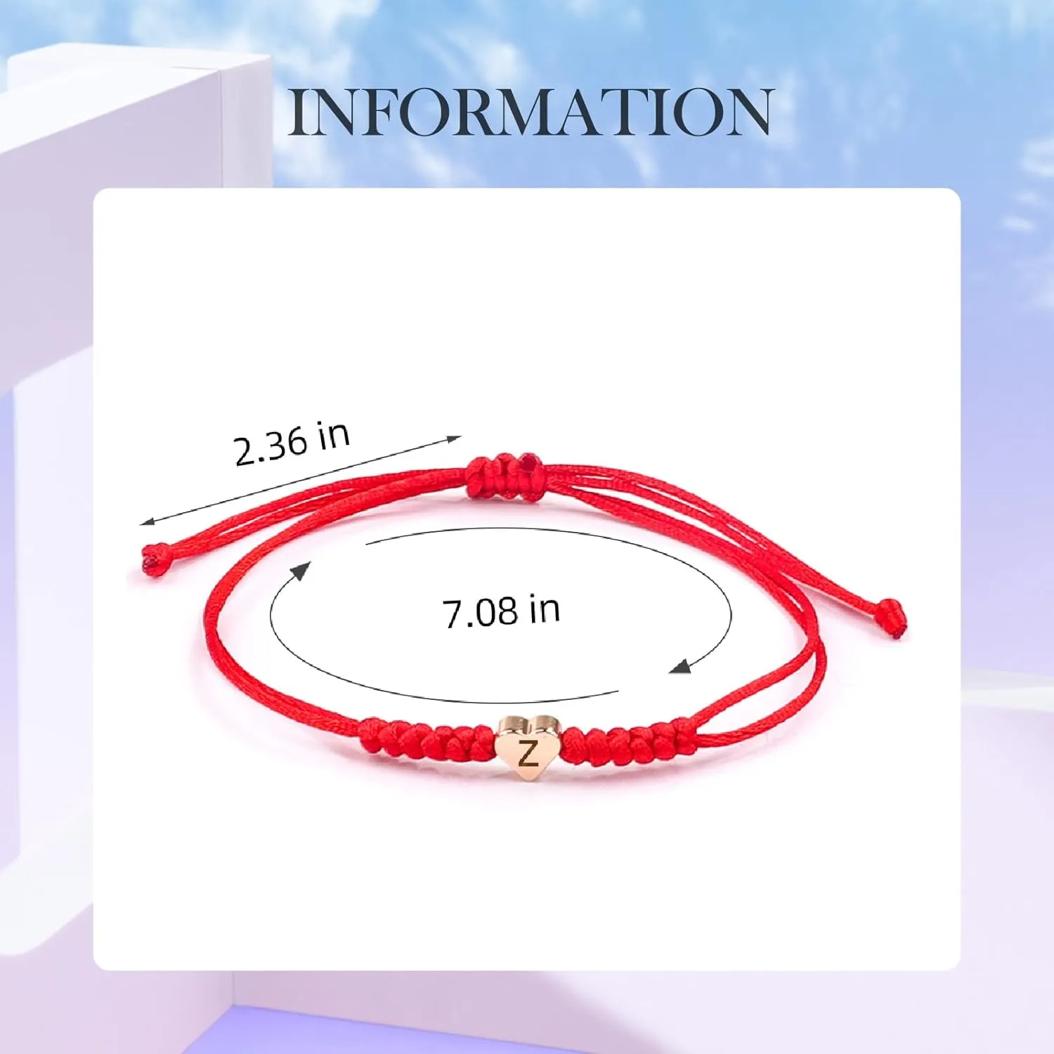 Red Initial Bracelet O Initial Letter Bracelets for Teen Girls Adjustable Red String Bracelets for Women Men Heart Shape Braided Bracelets Personalized Bracelet Birthday Mothers Day Gifts for Mom(O)