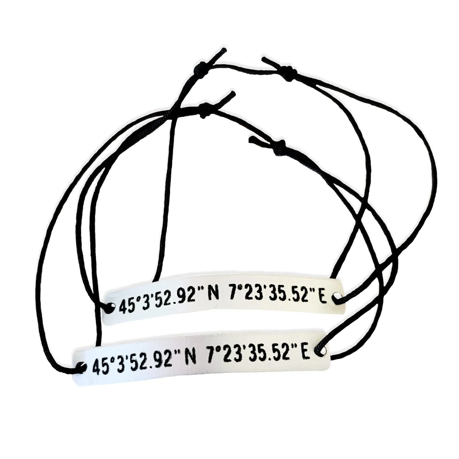 Set of 2 Personalized GPS Coordinates Bracelets, Engraved Latitude Longitude Matching Set His Hers Boyfriend, Couples Gift, Long Distance