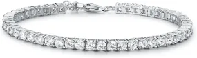 Silver Tennis Bracelet for Women, 925 Sterling Silver Bracelets for Women with 3mm White or Colored Stones, Silver Tennis Bracelets for Women, Jewelry Gifts for Women