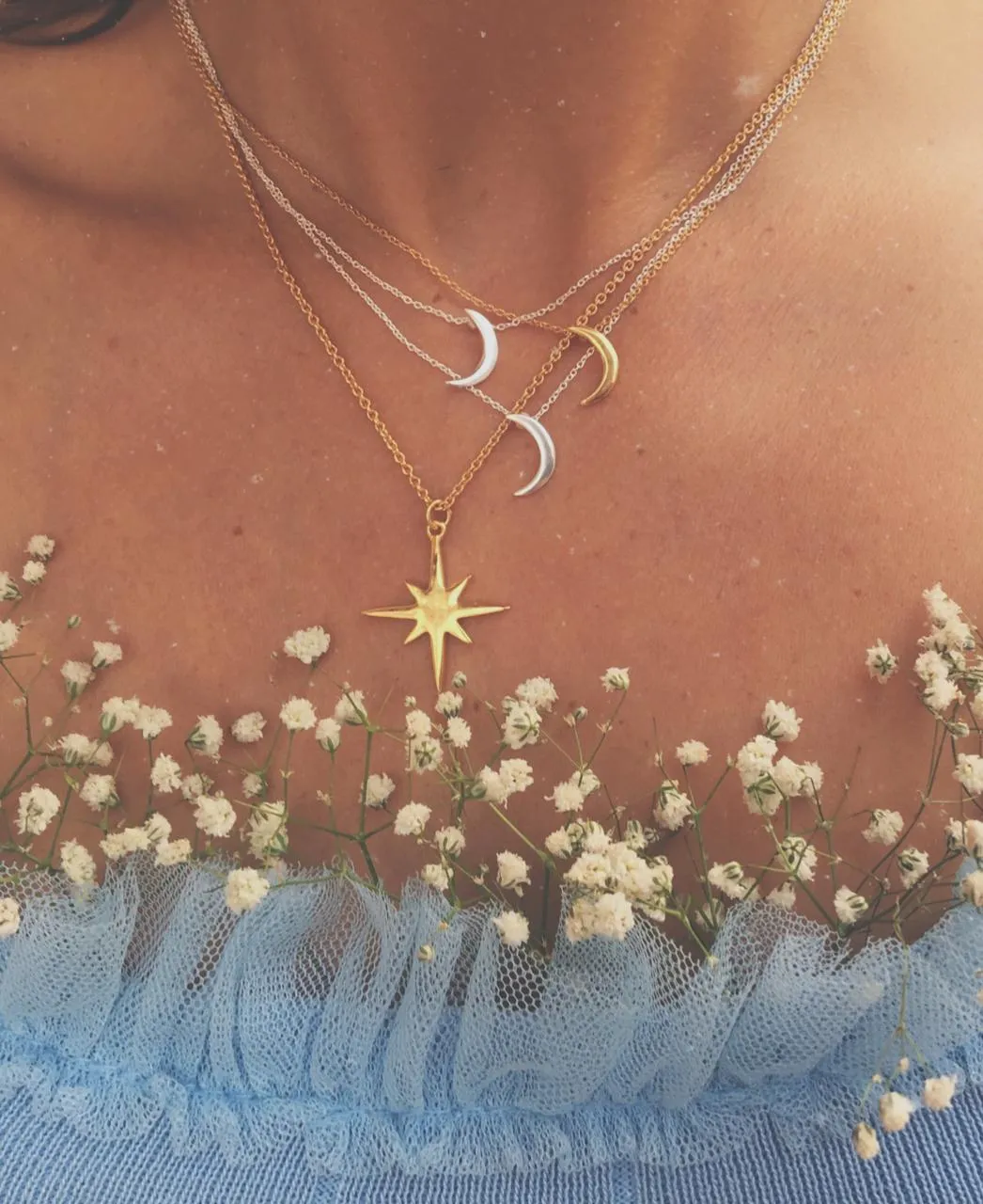 Star Pendant Necklace Duet