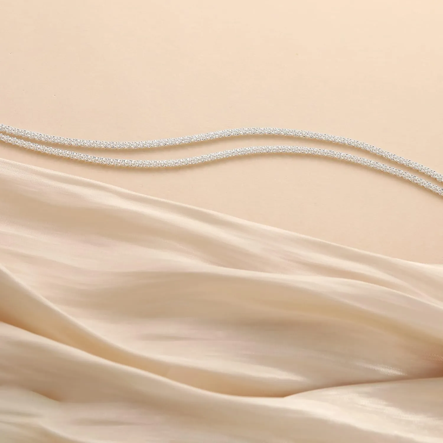 Sterling Silver Chain Bracelet: Dainty Stackable Bracelets for Women Trendy Cute Adjustable Layered Paperclip Womens Bracelet Set Silver Waterproof Jewelry for Women