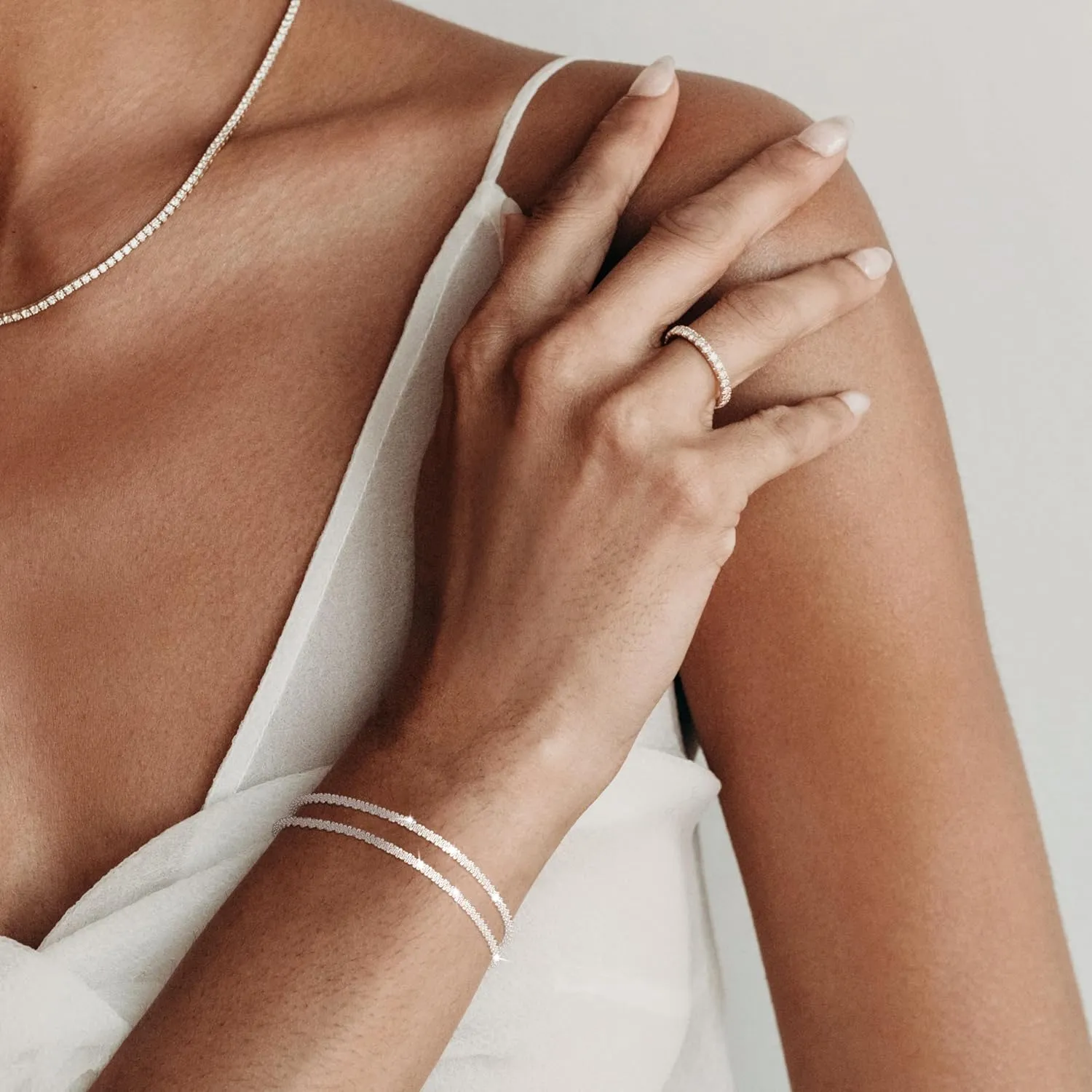 Sterling Silver Chain Bracelet: Dainty Stackable Bracelets for Women Trendy Cute Adjustable Layered Paperclip Womens Bracelet Set Silver Waterproof Jewelry for Women
