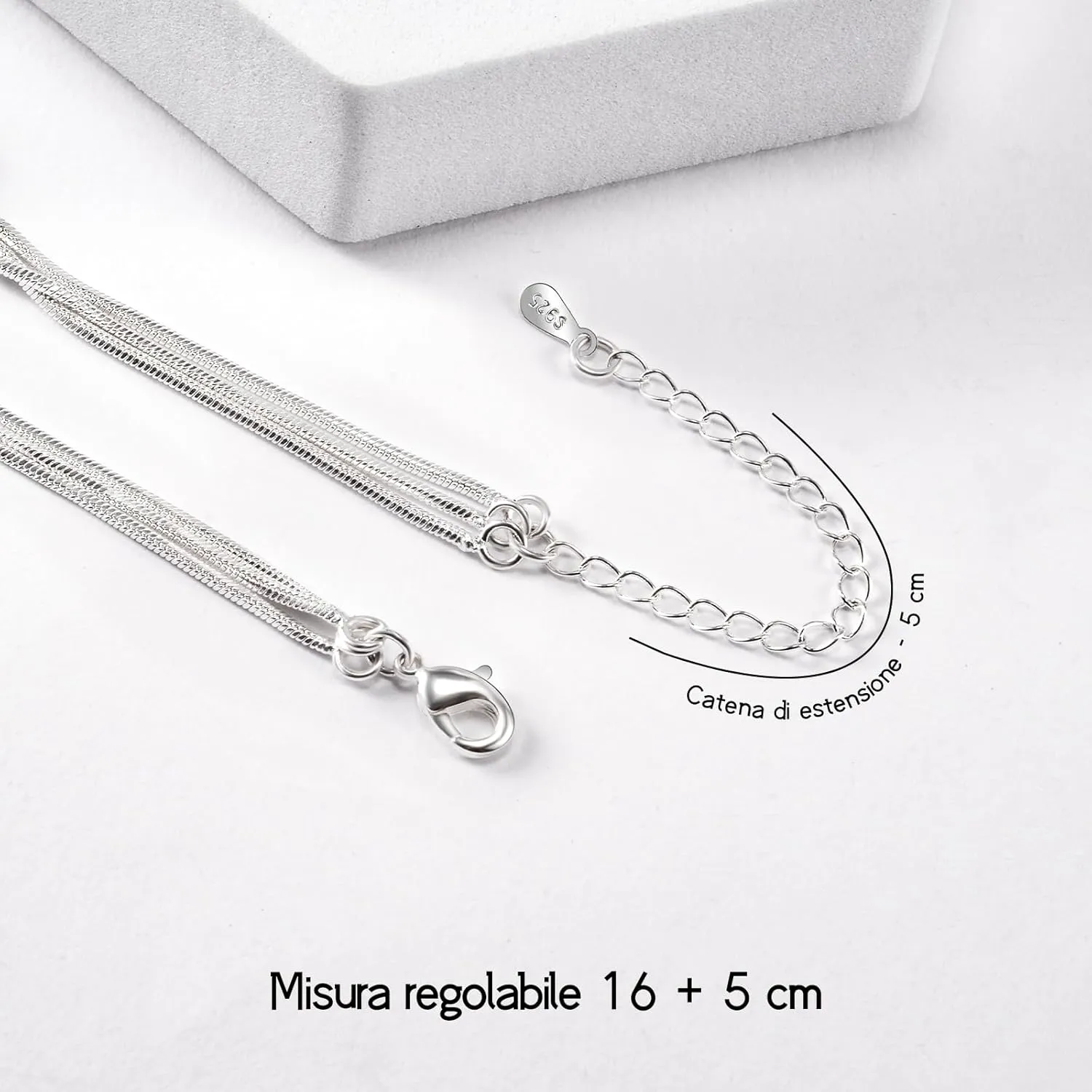VGWON 925 Sterling Silver Layered Adjustable Charm Link Bracelets with Beads,Bracelets for Women Girls Friends